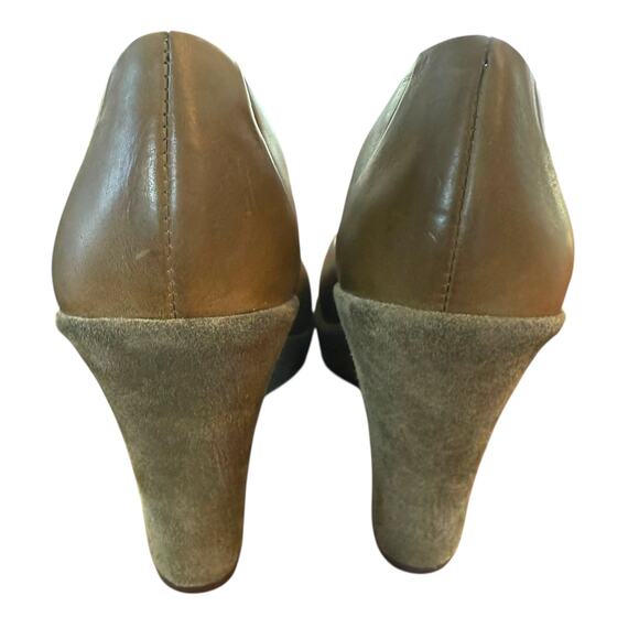 Kork Ease Women's Liliana Olive Green Leather and Suede Wedge Pumps - Size 8/39 - Picture 7 of 10